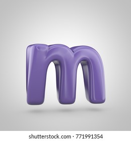 Glossy Violet Glitering Letter M Lowercase Stock Illustration 765022306