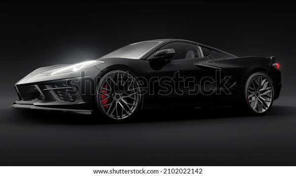 Ultra-modern super sports car with a\
mid-engine layout on a white isolated background. A car for racing\
on the track and on the straight. 3d\
illustration