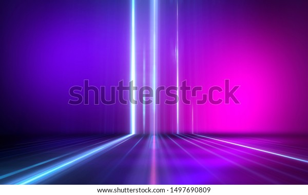 \
Ultraviolet abstract light. Diode tape,\
light line. Violet and pink gradient. Modern background, neon\
light. Empty stage, spotlights, neon. Abstract\
light.
