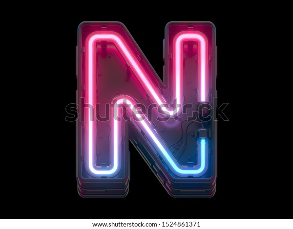Ultraviolet neon font. 3d
rendering