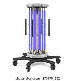 Ultraviolet UV Disinfection Lamp, 3D Rendering Isolated On White Background