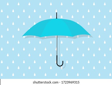 Umbrella With Rain Drops Pattern As Background