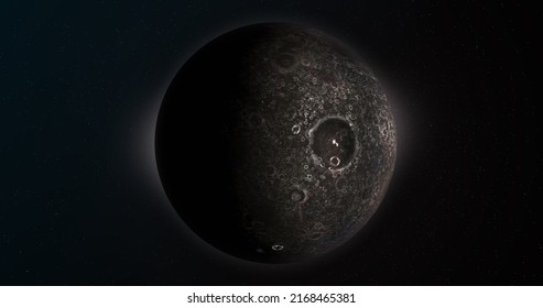 Umbriel, Uranus Moon, Gyrating. 3d Rendering