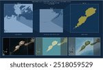 Umnak Island in the Bering Sea - belonging to United States. Described location diagram with yellow shape of the island and sample maps of its surroundings