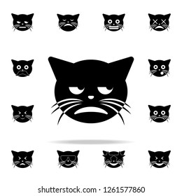 Unamused Cat Icon. Cat Smile Icons Universal Set For Web And Mobile