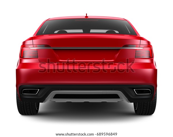 ブランドなしの赤い車 背面 3dレンダリング のイラスト素材