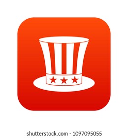 Uncle sam hat icon digital red for any design isolated on white illustration