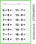 uncluttered math practice sheet, perfect for educational resources, assessments, or children