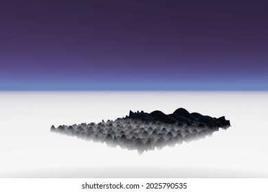 Undefined Figure Milk Ground Blue Scy Abstract Scene 3d Rendering