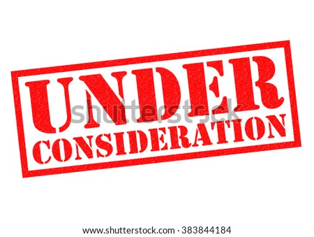 UNDER CONSIDERATION red Rubber Stamp over a white background.