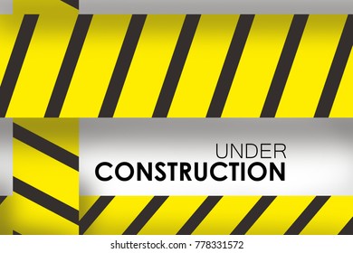 Under Construction Sign Background Design Overlapping Stock ...