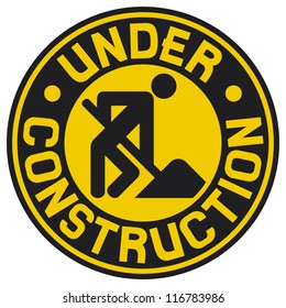 Under Construction Sign Man Stock Vector (Royalty Free) 114720268