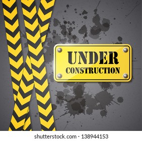 under construction sign. Raster copy of vector illustration