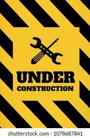 Under Construction Text Tools Graphics Against Stock Illustration ...