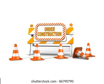 Under Construction Traffic Cones Stock Illustration 86790790 | Shutterstock