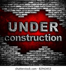 Under Construction Word On Brick Wall Stock Illustration 82963453 ...