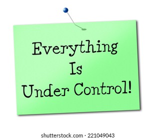 Under Control Representing Structured Manage And Arrange