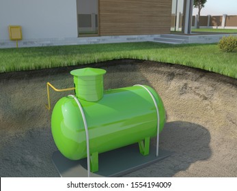 Underground Gas Tank, 3D Illustration