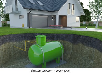 Underground Gas Tank, 3D Illustration