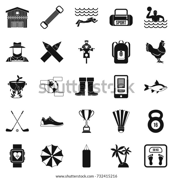 Underwater adventure\
icons set. Simple set of 25 underwater adventure icons for web\
isolated on white\
background