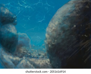 Underwater Landscape Of The Seabed