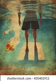 underwater man
