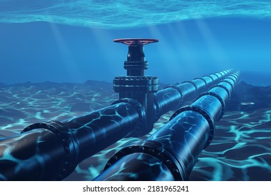 Underwater Natural Gas Oil Pipelines Valve Stock Illustration ...