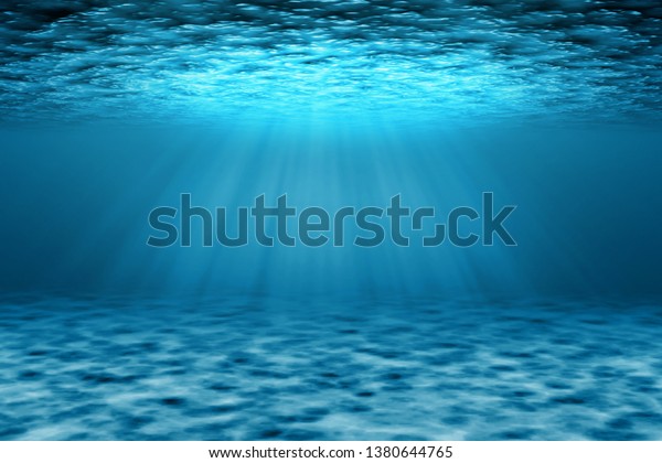 光線と水中シーンイラスト 青の装飾的背景 のイラスト素材