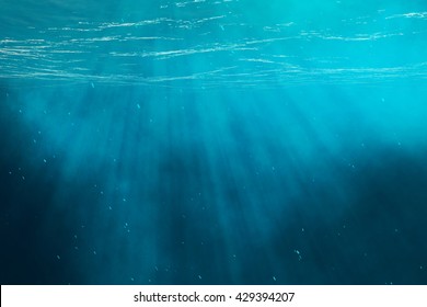 Underwater Sea, Ocean With Light Rays. 3d Illustration