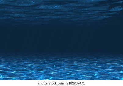 Underwater shot of the swimming pool. 3d illustration