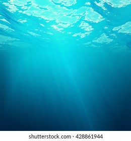 Dark Blue Ocean Surface Seen Underwater Stock Illustration 582300607