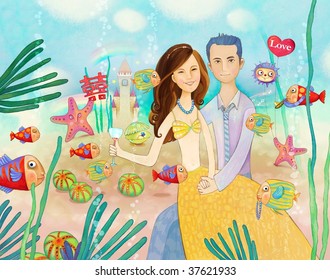 Underwater wedding