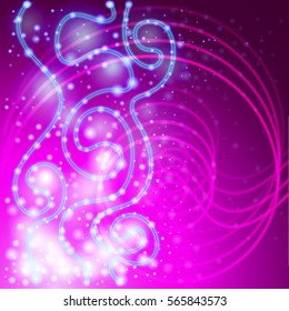 undulating light lines