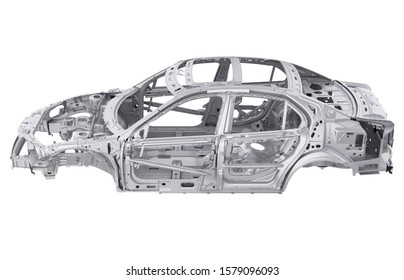 Unibody Car Chassis Frame Isolated. 3D Rendering