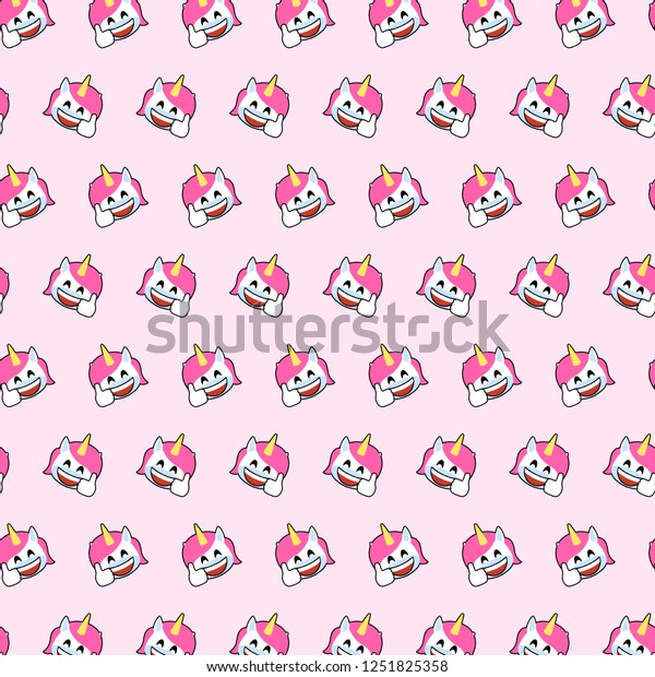 Unicorn Emoji Pattern 06 Stock Illustration 1251825358 Shutterstock