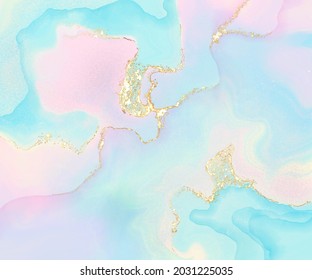 Unicorn Galaxy Pastel Marble Colourful Background.