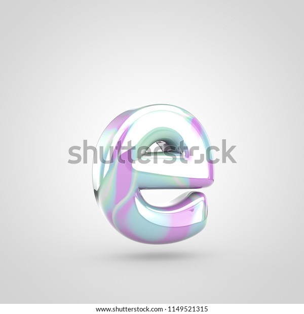 Unicorn Skin Letter E Lowercase 3d Stock Illustration