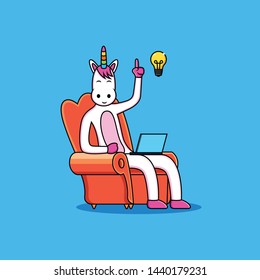 Unicorns Cartoon Have Ideas Fun Face Stock Illustration 1440179231 ...