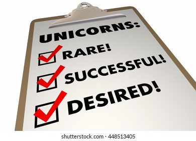 Unicorns New Business Success CEOs Leaders Startups 3d Illustration