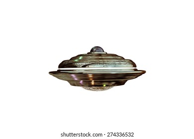 unidentified flying object isolated on white background