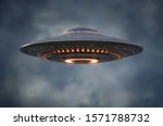Unidentified flying object - UFO. Science Fiction image concept of ufology and life out of planet Earth. Clipping Path Included. 3D illustration.