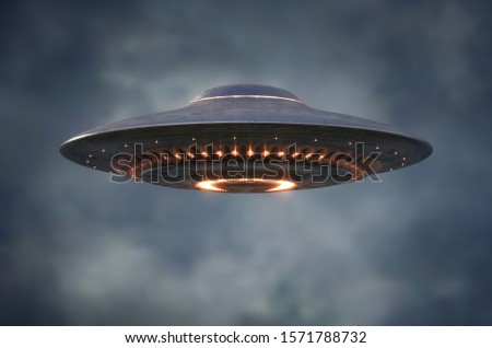 Unidentified flying object - UFO. Science Fiction image concept of ufology and life out of planet Earth. Clipping Path Included. 3D illustration. Stock photo © 