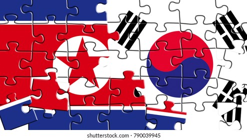 Unification North South Korea Into Single Stock Illustration 790039945 ...