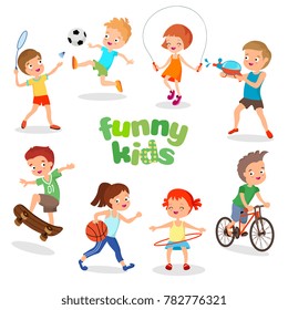 Uniformed Happy Kids Playing Sports Active Stock Illustration 782776321 ...