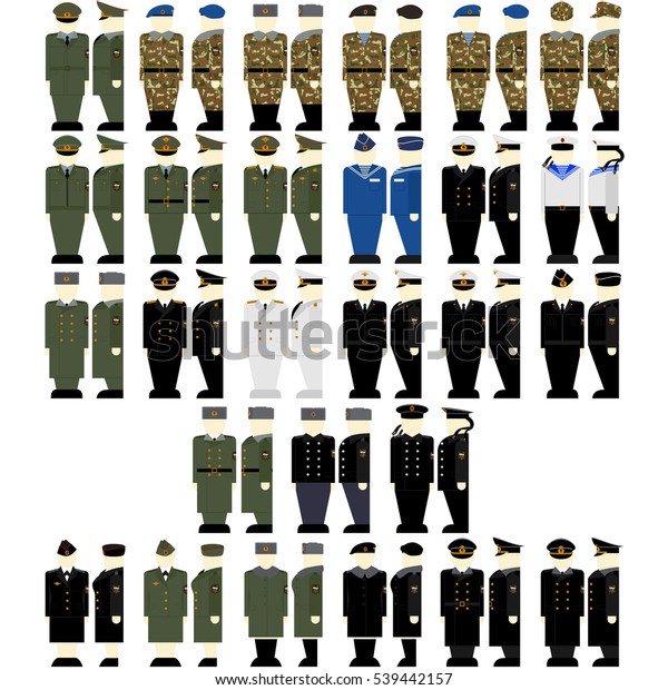 Uniforms Insignia Soldiers Officers Russian Federation Stock ...