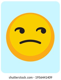 Unimpressed Emoji. Unimpressed Emoticon. Unimpressed Expression. No Mood To Enjoy. Unimpressed Mood. Face Expression Concept.