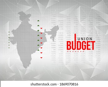 Union Budget, Indian Economy Background, White Abstract Background Illustration With Indian Map