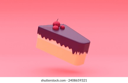 unique 3d rendering cute cake slice icon simple.Realistic vector illustration. - Powered by Shutterstock