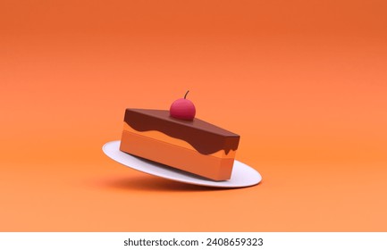 unique 3d rendering cute cake slice icon simple.Realistic vector illustration. - Powered by Shutterstock