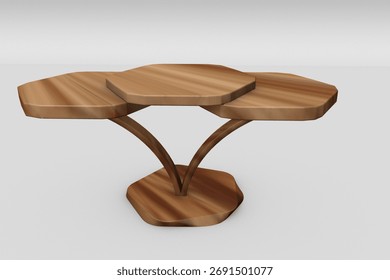 Unique bespoke 3d table design for interiors, architecture or furniture presentation.